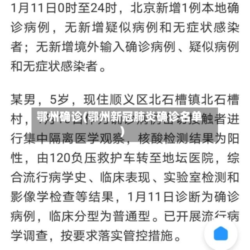 鄂州确诊(鄂州新冠肺炎确诊名单)