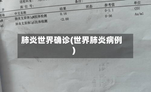 肺炎世界确诊(世界肺炎病例)