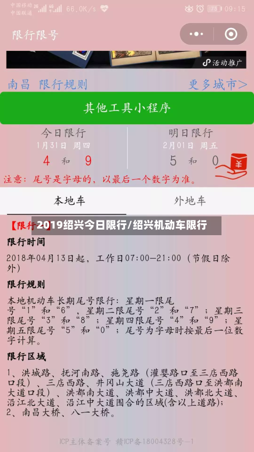 2019绍兴今日限行/绍兴机动车限行-第2张图片
