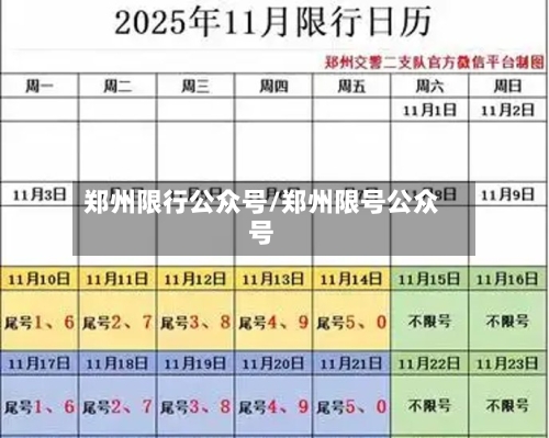 郑州限行公众号/郑州限号公众号
