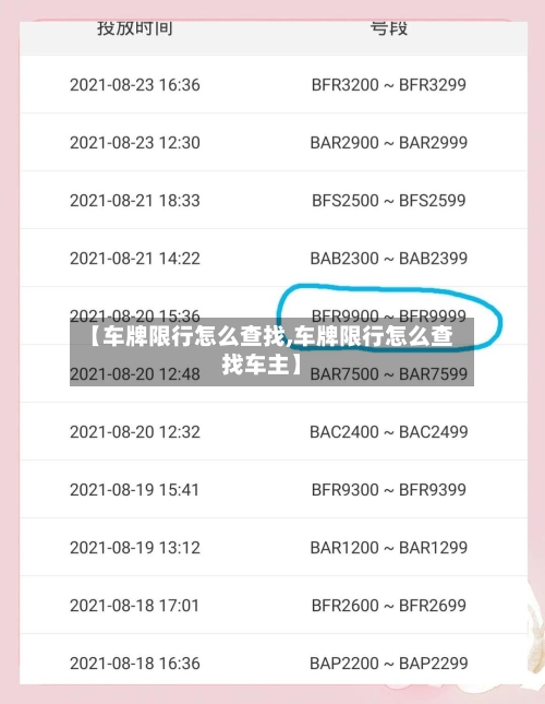 【车牌限行怎么查找,车牌限行怎么查找车主】