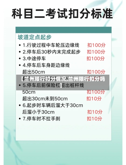 【兰州限行扣分情况,兰州限行扣分吗】-第2张图片