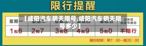 【咸阳汽车明天限号,咸阳汽车明天限号多少】-第3张图片
