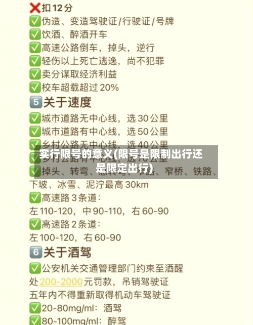 实行限号的意义(限号是限制出行还是限定出行)-第3张图片
