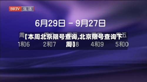 【本周北京限号查询,北京限号查询下周】