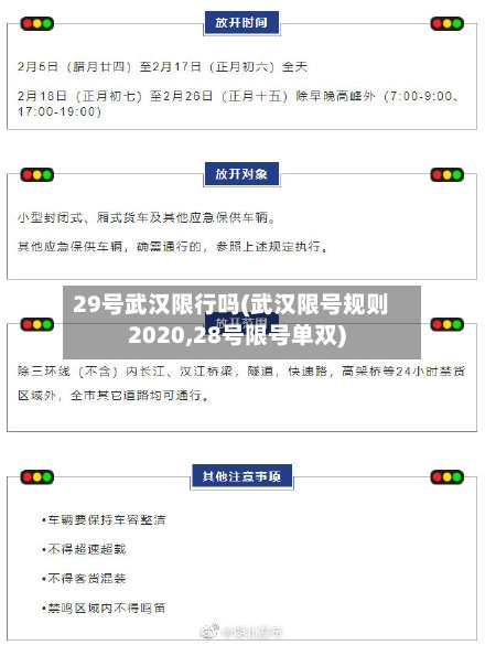 29号武汉限行吗(武汉限号规则2020,28号限号单双)