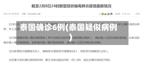 泰国确诊6例(泰国疑似病例)-第3张图片