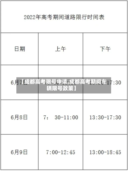 【成都高考限号申请,成都高考期间车辆限号政策】