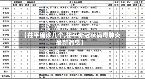 【茌平确诊几个,茌平新冠状病毒肺炎最新消息】