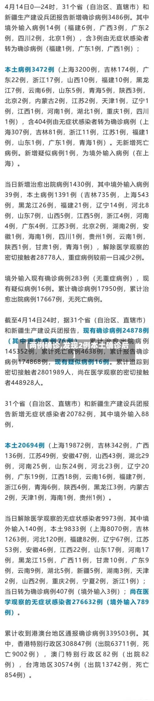 【两例确诊,发现2例本土确诊后】