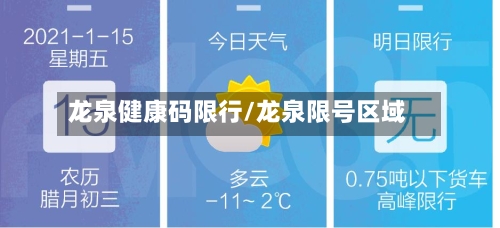龙泉健康码限行/龙泉限号区域-第3张图片