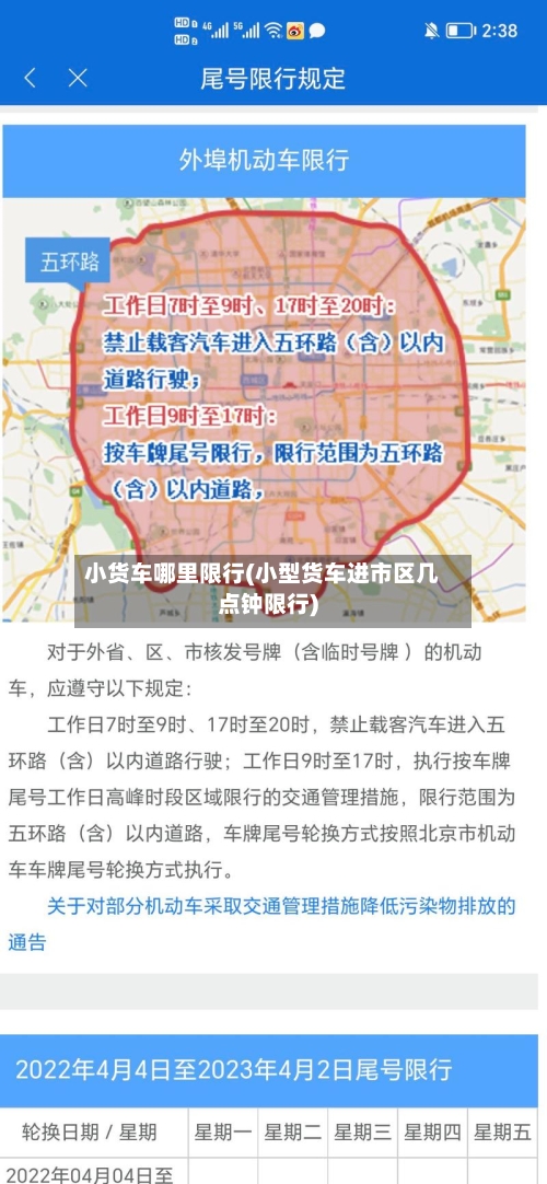 小货车哪里限行(小型货车进市区几点钟限行)-第2张图片