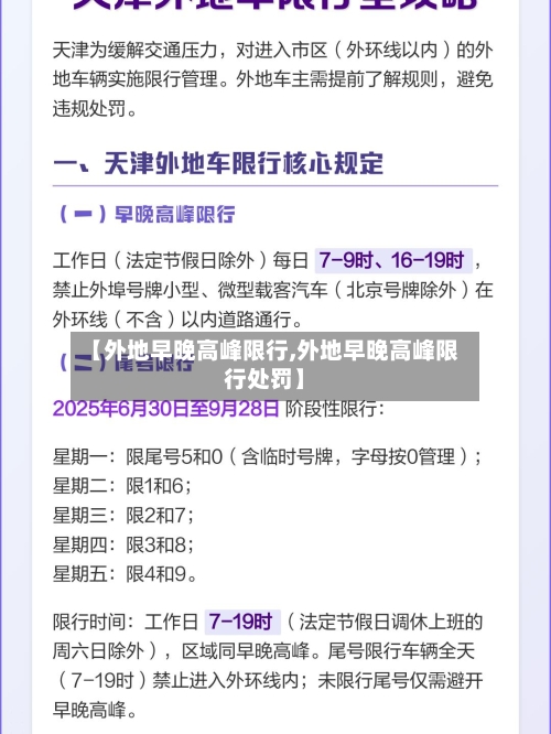 【外地早晚高峰限行,外地早晚高峰限行处罚】-第2张图片