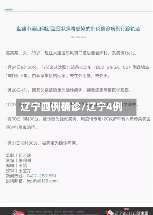辽宁四例确诊/辽宁4例