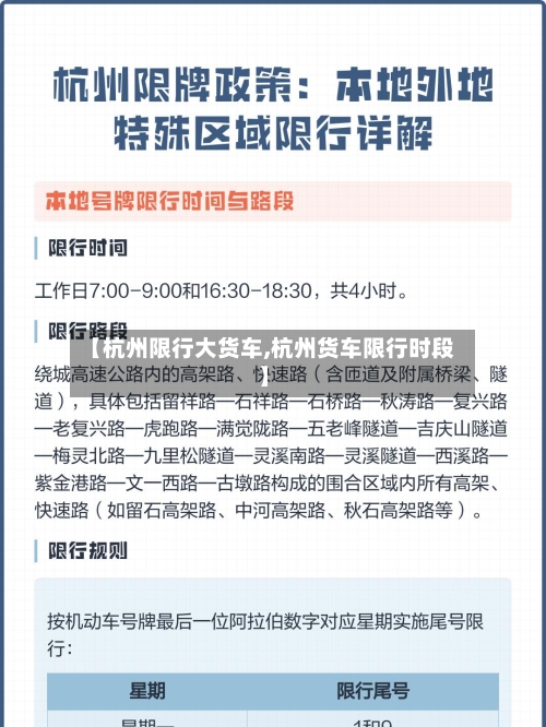 【杭州限行大货车,杭州货车限行时段】-第2张图片