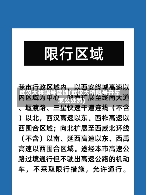 武汉大桥限号查询(武汉大桥限号开车怎么处罚)-第2张图片