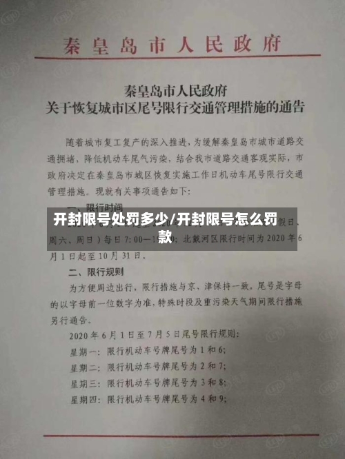 开封限号处罚多少/开封限号怎么罚款-第2张图片