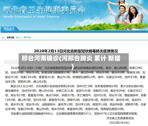邢台河南确诊(河邢台肺炎 累计 新增)-第2张图片