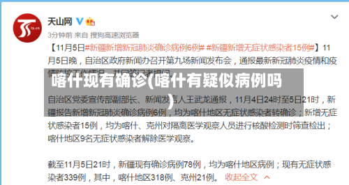 喀什现有确诊(喀什有疑似病例吗)-第2张图片