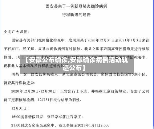 【安徽公布确诊,安徽确诊病例活动轨迹公布】-第3张图片