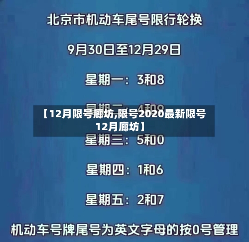 【12月限号廊坊,限号2020最新限号12月廊坊】-第2张图片