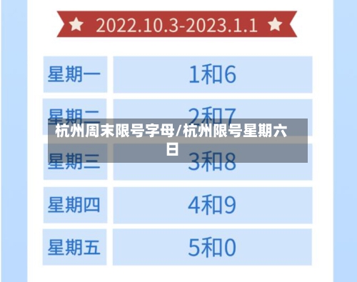 杭州周末限号字母/杭州限号星期六日