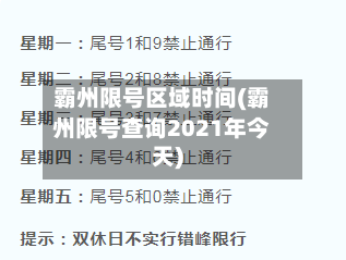 霸州限号区域时间(霸州限号查询2021年今天)