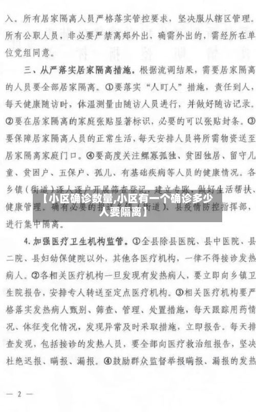 【小区确诊数量,小区有一个确诊多少人要隔离】-第2张图片