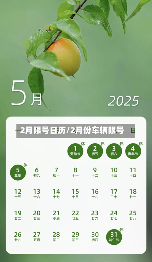2月限号日历/2月份车辆限号-第3张图片