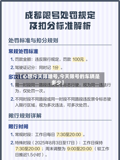 【心想今天限啥号,今天限号的车辆是多少】