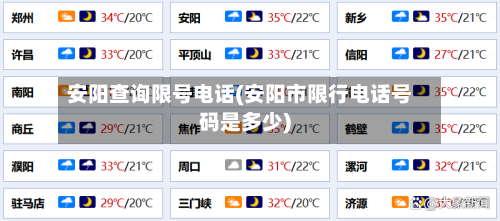 安阳查询限号电话(安阳市限行电话号码是多少)-第2张图片