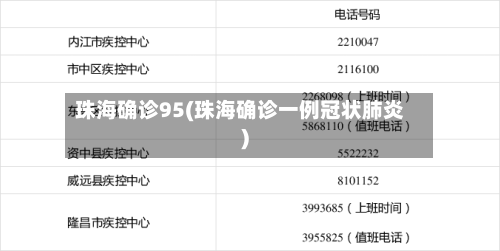 珠海确诊95(珠海确诊一例冠状肺炎)