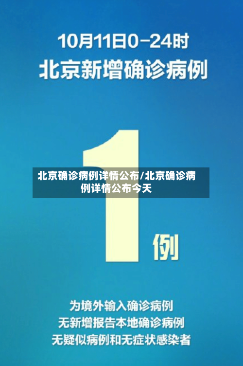 北京确诊病例详情公布/北京确诊病例详情公布今天