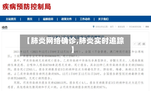 【肺炎网络确诊,肺炎实时追踪】