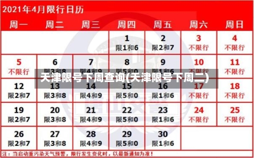 天津限号下周查询(天津限号下周二)