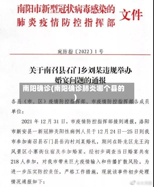 南阳确诊(南阳确诊肺炎哪个县的)