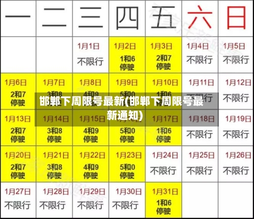 邯郸下周限号最新(邯郸下周限号最新通知)