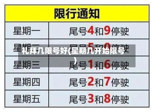礼拜几限号好(星期几开始限号)-第3张图片