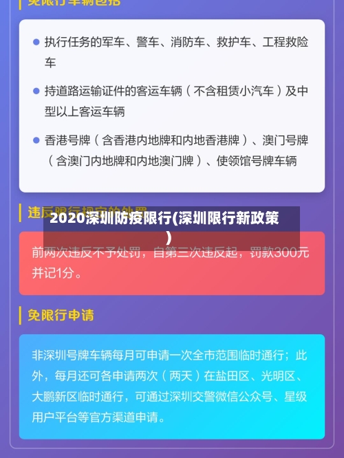 2020深圳防疫限行(深圳限行新政策)-第2张图片