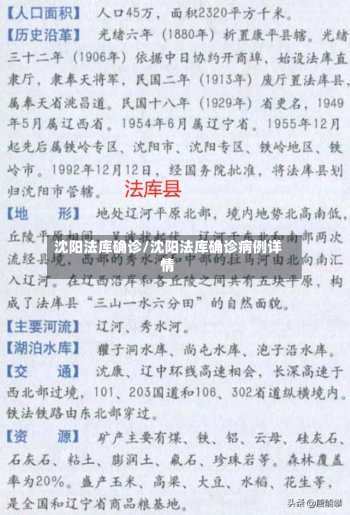 沈阳法库确诊/沈阳法库确诊病例详情
