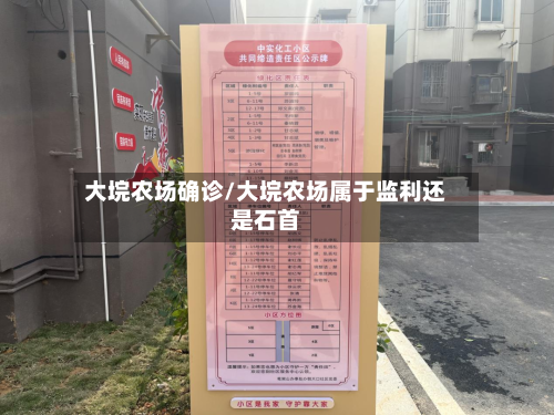 大垸农场确诊/大垸农场属于监利还是石首-第3张图片