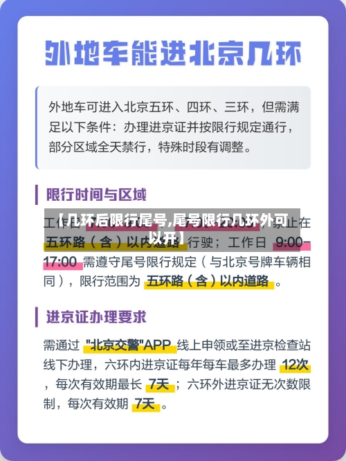 【几环后限行尾号,尾号限行几环外可以开】
