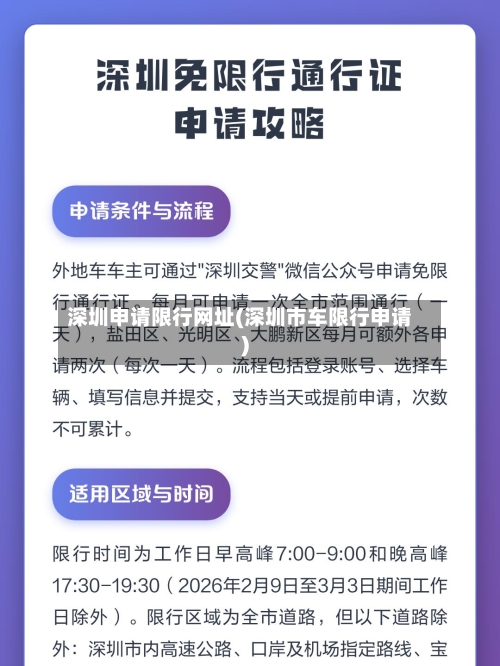 深圳申请限行网址(深圳市车限行申请)-第2张图片