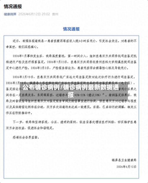 公布确诊病例/确诊病例最新数据通报