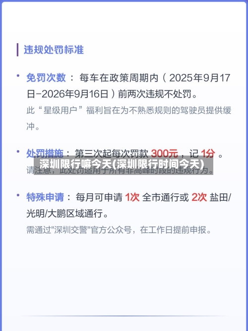 深圳限行嘛今天(深圳限行时间今天)