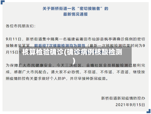 核算检验确诊(确诊病例核酸检测)