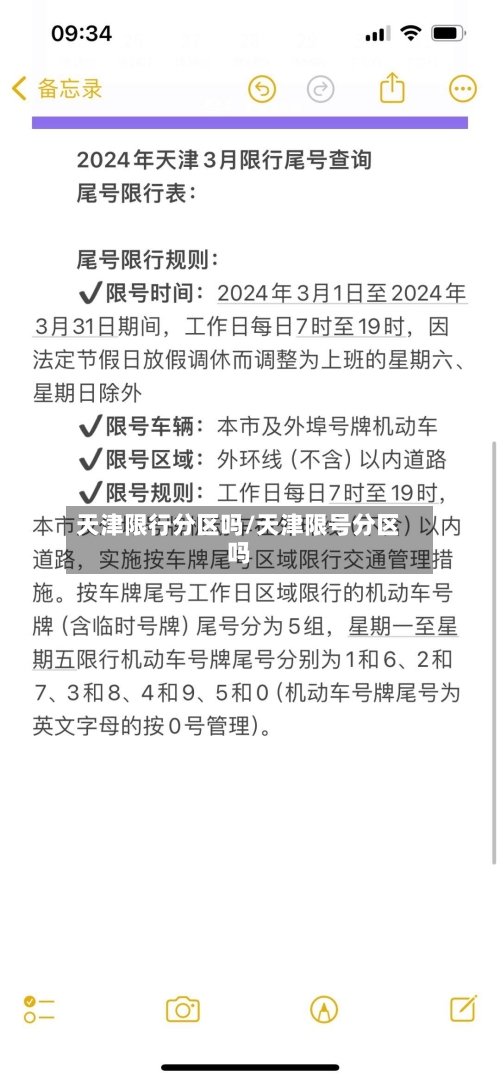 天津限行分区吗/天津限号分区吗