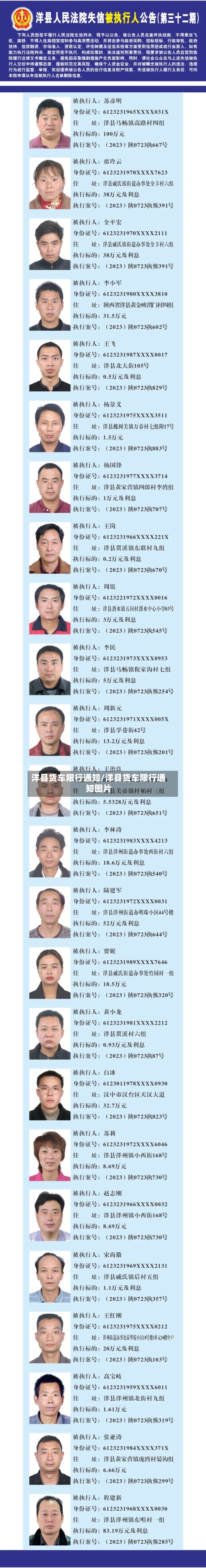 洋县货车限行通知/洋县货车限行通知图片