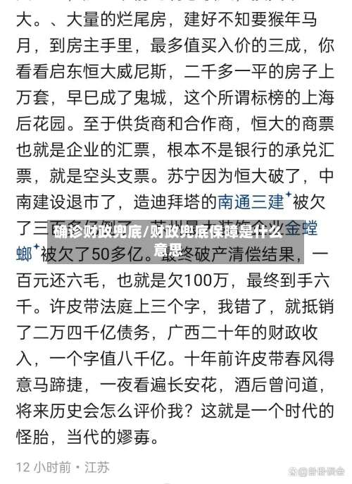 确诊财政兜底/财政兜底保障是什么意思-第2张图片