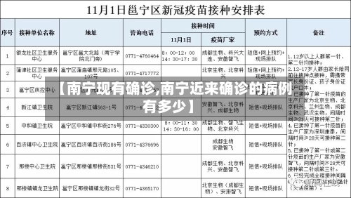 【南宁现有确诊,南宁近来确诊的病例有多少】